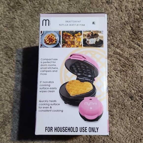 NWT MyMini My Mini Heart Waffle Maker Pink - Picture 6 of 6